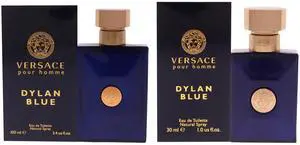 Dylan Blue Kit by Versace for Men - 2 Pc Kit 3.4 oz EDT Spray, 1 oz EDT Spray