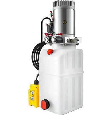 VEVOR 6 Quart Hydraulic Pump Hydraulic Power Unit (Plastic, 6 Quart/Double Action) White