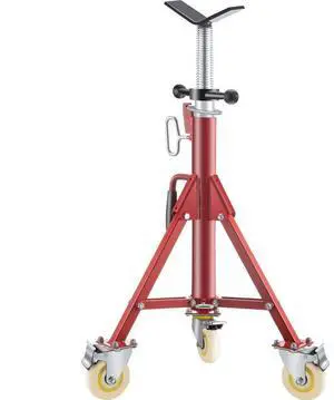 VEVOR Pipe Stand, Pipe Jack Stand, V Head Pipe Stand Adjustable Height 28-52 Inch, Pipe Jack Stands with Casters 882 LB, Folding Portable Pipe Stands 1/8 to 12 Inch Pipe Supporting, Steel Jack Stand