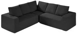 VEVOR Modular Sectional Sofa, L Shaped Modular Sofa Deep Seat, Cloud Sectional Couch with High Rebound Sponge and Density, Upholstered Corduroy Couch with Cushion for Living Room, Bedroom, Black