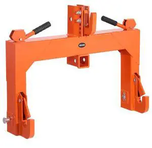 VEVOR 3-Point Quick Hitch with 2 in Receiver, 3000 Lbs Lift Capacity, 3-Pt Hitch with 5 Level Adjustable Bolt, Adaptation to Category 1 & 2 Tractor, Heavy Duty 3 Point Attachments, Orange
