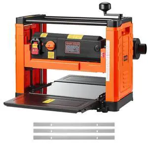 VEVOR Thickness Planer, Two Speed, 13-Inch Width Worktable Power Benchtop Planer, Three-Blade, 2000W 23500 RPM Powerful Motor, Dual Rollers, Over Protection, Woodworking for Hard & Soft Wood Material
