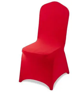 VEVOR 50 Pcs Red Chair Covers, Polyester Spandex Chair Cover, Stretch Slipcovers for Wedding Party Dining Banquet Flat-Front Chair Covers, Fits Chair Measures up to 20.08 x 17.72 x 37.4 inch