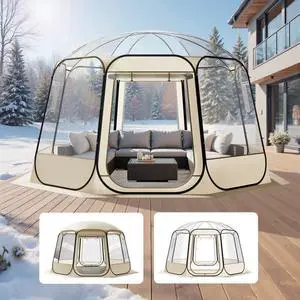 VEVOR Pop up Bubble Tent, 12 x 11.1 ft Waterproof & UV-Resistant, Clear Camping Tent Shelter, Outdoor Garden Dome Igloo Tents with Windows, 540° Panoramic View, for 10-12 Persons Patio Backyard