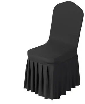 VEVOR 30 Pcs Black Chair Covers, Polyester Spandex Chair Cover, Stretch Slipcovers for Wedding Party Dining Banquet Flat-Front Chair Covers, Fits Chair Measures up to 20.08 x 17.72 x 37.4 inch