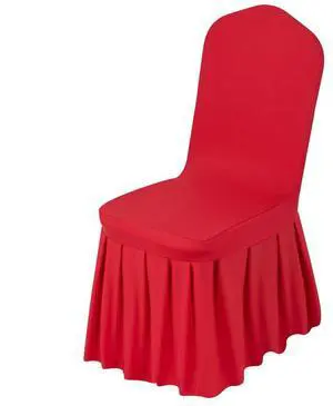VEVOR 30 Pcs Red Chair Covers, Polyester Spandex Chair Cover, Stretch Slipcovers for Wedding Party Dining Banquet Flat-Front Chair Covers, Fits Chair Measures up to 20.08 x 17.72 x 37.4 inch