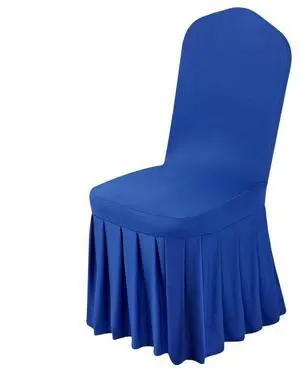 VEVOR 30 Pcs Blue Chair Covers, Polyester Spandex Chair Cover, Stretch Slipcovers for Wedding Party Dining Banquet Flat-Front Chair Covers, Fits Chair Measures up to 20.08 x 17.72 x 37.4 inch