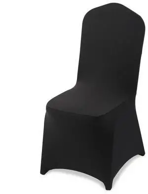 VEVOR 100 Pcs Black Chair Covers, Polyester Spandex Chair Cover, Stretch Slipcovers for Wedding Party Dining Banquet Flat-Front Chair Covers, Fits Chair Measures up to 20.08 x 17.72 x 37.4 inch