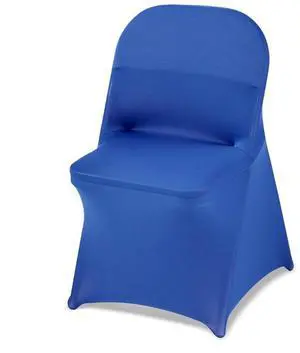 VEVOR 50 Pcs Blue Chair Covers, Polyester Spandex Chair Cover, Stretch Slipcovers for Wedding Party Dining Banquet Flat-Front Chair Covers, Fits Chair Measures up to 17.72 x 18.11 x 30.31 inch