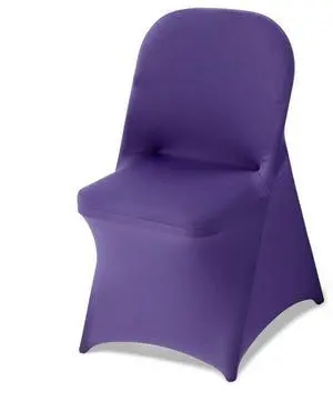 VEVOR 50 Pcs Purple Chair Covers, Polyester Spandex Chair Cover, Stretch Slipcovers for Wedding Party Dining Banquet Flat-Front Chair Covers, Fits Chair Measures up to 17.72 x 18.11 x 30.31 inch