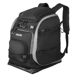 VEVOR Ski Boot Bag, 70L, Snowboard Boots Travel Backpack for Men Women, with Waterproof Exterior & Bottom, Durable 1680D Oxford, Bag for Skis, Snowboard, Helmet, Goggles, Gloves, Accessories (Black)