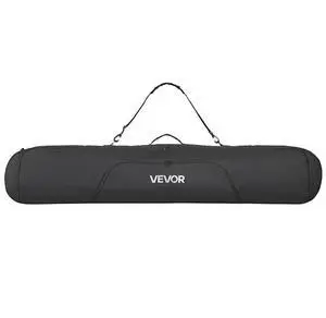 VEVOR Snowboard Bag, Up to 65 in/165 cm, Padded Skis & Snowboards Bag for Air Travel, 600D Waterproof Oxford Fabric, with Adjustable Inner Straps, for Skis Poles Goggles Gloves Helmet Boots (Black)