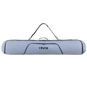 VEVOR Snowboard Bag, Up to 65 in/165 cm, Padded Skis & Snowboards Bag for Air Travel, 600D Waterproof Oxford Fabric, with Adjustable Inner Straps, for Skis Poles Goggles Gloves Helmet Boots (Gray)