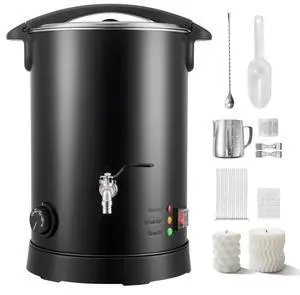 VEVOR Wax Melter for Candle Making, 10.6 Qts, Fast and Even Heating, with Easy Pour Spout and Temperature Control, Hourglass Base for Non-Stick Smooth Flow, Wax Melting Pot for Making Candles Soaps