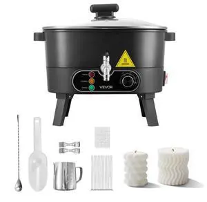VEVOR Wax Melter for Candle Making, 6.3 Qts, Fast and Even Heating, with Easy Pour Spout and Temperature Control, Grooved Base for Non-Stick and Smooth Flow, Wax Melting Pot for Making Candles Soaps