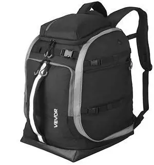 VEVOR Ski Boot Bag, 65L, Snowboard Boots Travel Backpack for Men Women, with Waterproof Exterior & Bottom, Durable 1680D Oxford, Bag for Skis, Snowboard, Helmet, Goggles, Gloves, Accessories (Black).