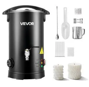 VEVOR Wax Melter for Candle Making, 5.3 Qts, Fast and Even Heating, with Easy Pour Spout and Temperature Control, Hourglass Base for Non-Stick Smooth Flow, Wax Melting Pot for Making Candles Soaps