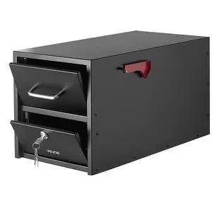 VEVOR Post Mount Mailbox, Anti-Pry & Anti-Theft Mailboxes for Outside, Heavy Duty Lockable Mail Box with Magnetic Door, Weather-Resistant Metal Post Box for House Outside 21.06 x 10.63 x 11.22 in