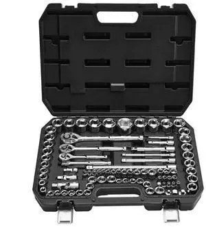 VEVOR Socket Set, 86 Pieces, 3/8 & 1/4 & 1/2 inch Drive Socket and Ratchet Set, SAE and Metric, Mechanic Tool Kit with Ratchet Wrench, Accessories and Storage Case, CR-V Alloy Steel, for Auto Repair