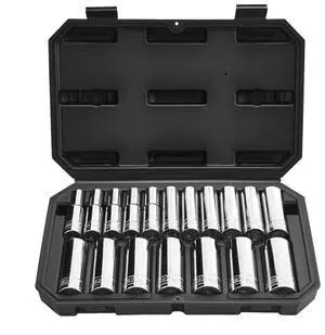 VEVOR Socket Set, 18 Pieces, 1/2 inch Drive Socket Tool Set, Metric Size from 10 to 27 mm, Mechanic Tool Kit with Storage Case, Clear Markings, Chrome Plated CR-V Alloy Steel, for Automotive Repair