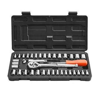 VEVOR Socket Set, 39 Pieces, 3/8 & 1/4 inch Drive Socket and Ratchet Set, SAE and Metric Size, Mechanic Tool Kit with Ratchet Wrench, Accessories, Storage Case, CR-V Alloy Steel, for Automotive Repair