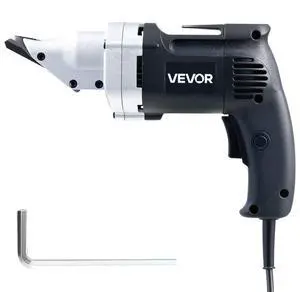 VEVOR Electric Metal Shear, 4.0-Amp Corded Sheet Metal Cutter with 360-Degree Swivel Head, Variable Speed, Continuous Cutting, Clean Cut for 18GA Galvanized Steel, 20 GA Stainless Steel, 2500 SPM
