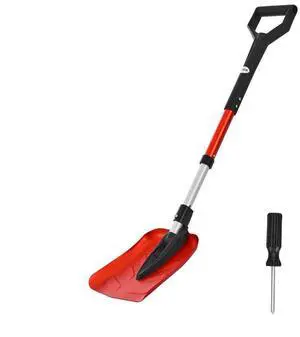 VEVOR Snow Shovel for Driveway, 9 in Foldable Snow Shovel with D-shaped Handle, , 36-40 in Adjustable, Lightweight Aluminum Alloy Snows Removal Tool, Reduce Back Strains for Garden Car Camping