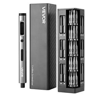 VEVOR Electric Precision Screwdriver Set, 52 Magnetic Bits, Mini Electric Screwdriver with Magnetic Storage Box, S2 Steel Bits, LED Light, Type-C Charging, for Phone, Laptop, and Electronics Repair