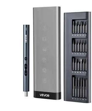 VEVOR Electric Precision Screwdriver Set, 48 Magnetic Bits, Mini Electric Screwdriver with Magnetic Storage Box, S2 Steel Bits, LED Light, Type-C Charging, for Phone, Laptop, and Electronics Repair
