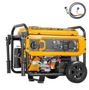 VEVOR Portable Generator, Gasoline 4650W Peak Watt & LPG 4130W Peak Watt Dual Fuel Generator, Home Backup Generators with Electric Start, Gasoline & LPG Powered, CO Sensor, 20A & 50A Outlets