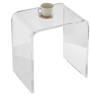 VEVOR Acrylic End Table, C-Shaped Lucite Side Table, Clear Acrylic Side Table for Drink, Food, Snack  in Living Room, Bedroom, and Study