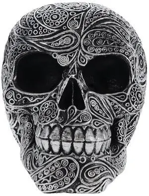 Silver Paisley Pattern Skull