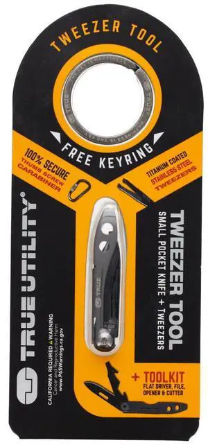 6-in-1 Tweezer Set Keychain Keyring