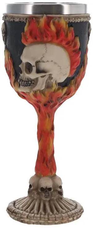 Skull With Flaming Mohawk Goblet