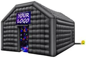 VEVOR Inflatable Nightclub, 19.7 x 16.4 x 12 Ft, Blow up Party Tent with Disco Lights & 680W Blower, Large Inflatable Night Club Tent for Adults, Inflatable House Air Cube for Wedding Birthday Black