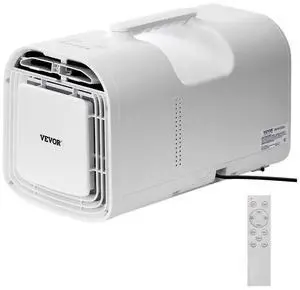 VEVOR Portable Air Conditioner, 4250 BTU 3-Speed Air Conditioning Unit with 24H Timer, Remote-Control Air Portable AC Adjustable Temperature 16-32, for Outdoor Tent Camping, RVs or Home Use, White
