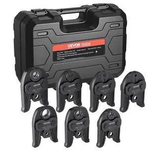 VEVOR 7PCS Pressing Jaws 1/4" to 1-1/8" for RLS Copper Pipes, Compatible with Standard Press Tools, Suitable for High Pressure HVAC/R Applications - with Case