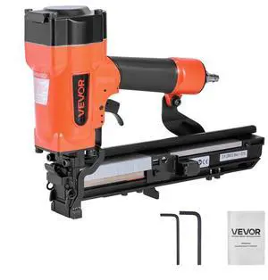 VEVOR Pneumatic Staple Gun, 16 Gauge 1-inch Wide Crown Pneumatic Stapler 5/8" to 1-1/2" Length, 70-120PSI Air Staple Gun with Two Firing Modes for Roof Decking, Wall Sheathing, Fencing, Subflooring