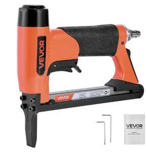 VEVOR Pneumatic Staple Gun, 20 Gauge Long-Nose Upholstery Stapler for 50 Series Fine Wire Staples 1/2-inch Crown 1/4"-5/8" Length, Max 110PCS Loading Air Staple Gun for Upholstering, Woodworking, DIY