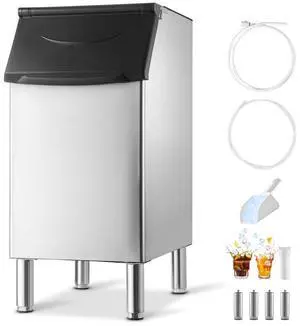 VEVOR Commercial Ice Maker Storage Bin, 300 LBS Capacity Ice-Bin, Stainless Steel Commercial Ice Storage Bin with Adjustable Anti-slip Rubber Feet, Suitable for Restaurant Hotel and Beverage Shops