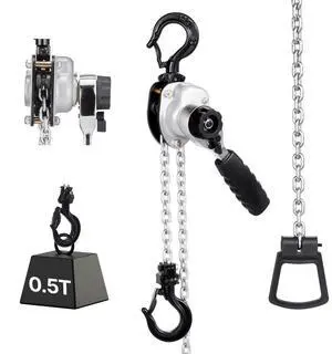 VEVOR Manual Lever Chain Hoist, 1/2T 1100LBS Capacity Heavy Duty Come Along, 5FT Lift G80 Alloy Steel Chain With Dual Pawl Mechanical Brake,360°Rotating Hooks, for Warehouse Construction Garage