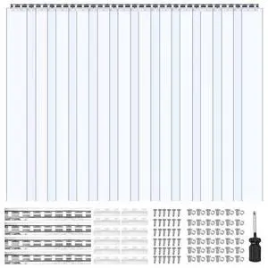 VEVOR Clear PVC Strip Curtain, 84 in Height x 72 in Width x 0.08 in Thickness, 12 PCS Walk in Freezer Cooler Curtain Strips, Smooth Waterproof Plastic Door Strips for Warehouse, Freezer, Garage Doors