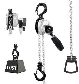 VEVOR Manual Lever Chain Hoist, 1/2T 1100LBS Capacity Heavy Duty Come Along, 10FT Lift G80 Alloy Steel Chain With Dual Pawl Mechanical Brake,360°Rotating Hooks, for Warehouse Construction Garage