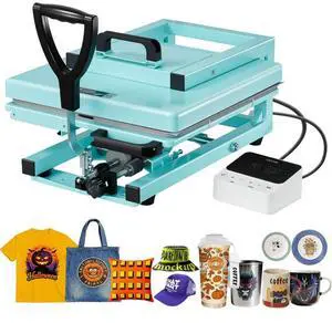 VEVOR Hybrid Heat Press, 15 x 15 inch, 8-in-1 Multifunction, Heat Up Fast and Even, All-New Patented Design, Easy to Control, Sublimation Press Machine for T-shirts/Tumblers/Caps/Plates, Light Green VEVOR Hybrid Heat Press, 15 x 15 inch, 8-in-1 Multifunction, Heat Up Fast and Even, All-New Patented Design, Easy to Control, Sublimation Press Machine for T-shirts/Tumblers/Caps/Plates, Light Green
