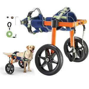 VEVOR Dog Wheelchair for Back Legs, Lightweight 2 Wheels Pet Wheelchair, Height, Width & Length Adjustable, Dog Cart with Shock-Absorbing Wheels, for Injured, Disabled Dogs 35-48 lbs, Medium