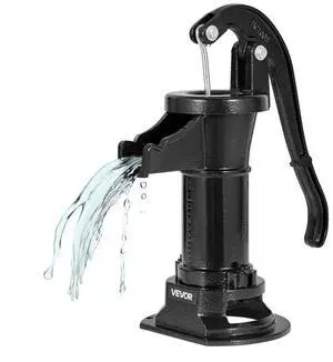 VEVOR Well Hand Pitcher Pump, 25 ft Maximum Lift, Antique Cast Iron Manual Hand Water Pump, NPT 1-1/4 in Connection, Easy Installation, Old Fashioned for Outdoor Garden, Pond, Backyard, Farm, Black
