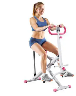 VEVOR Squat Machine, Deep Squat Rowing Machine for Home, Easy Setup & Foldable Exercise Equipment, Glute Trainer Machine with 3 High-Strength Resistance Bands, Glutes & Leg Home Workout Machine, White