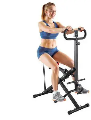 VEVOR Squat Machine, Deep Squat Rowing Machine for Home, Easy Setup & Foldable Exercise Equipment, Glute Trainer Machine with 2 High-Strength Resistance Bands, Glutes & Leg Home Workout Machine, Black