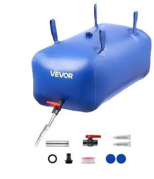 VEVOR Water Storage Bladder 30 Gallon Large Capacity Water Bag, Portable & Collapsible Soft Waters Container, Leakproof & Tear-Resistant PVC Emergency Waters Storage Tank for RV Truck & Outdoor Use