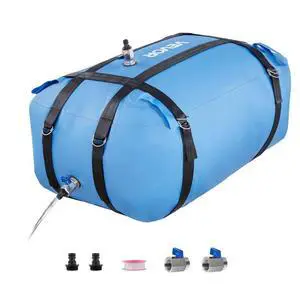VEVOR Water Storage Bladder, 35 Gallon Large Capacity TPU Soft Water Bag, Portable & Collapsible Water Storage Containers, Leakproof & Wear-Resistant RV Waters Tank for Camping Irrigation Outdoor Use